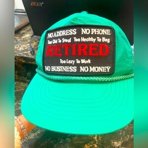 Retired great hat! Perfect gift! Only stored not worn 
Freshly washed ONE SZ